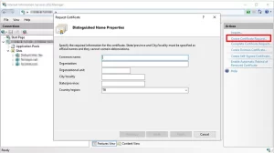 “Sertifika İsteği Oluştur” (Create Certificate Request)