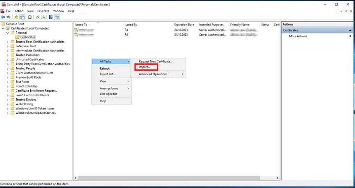 “Import…” (İçe Aktar…)