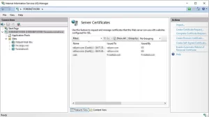 “Sunucu Sertifikaları” (Server Certificates)